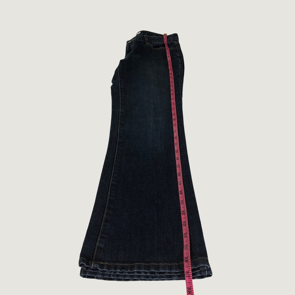 Michael Kors Womens Sparkle Shimmer Flare Jeans Dark Wash Blue Size 6P - Picture 5 of 12